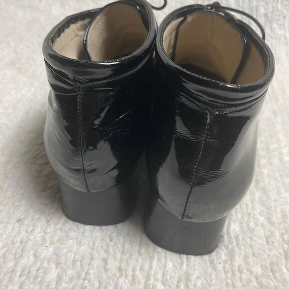 Adrienne Vittadini Leather Black Patent Lace-Up Boots SZ9M - Picture 5 of 12